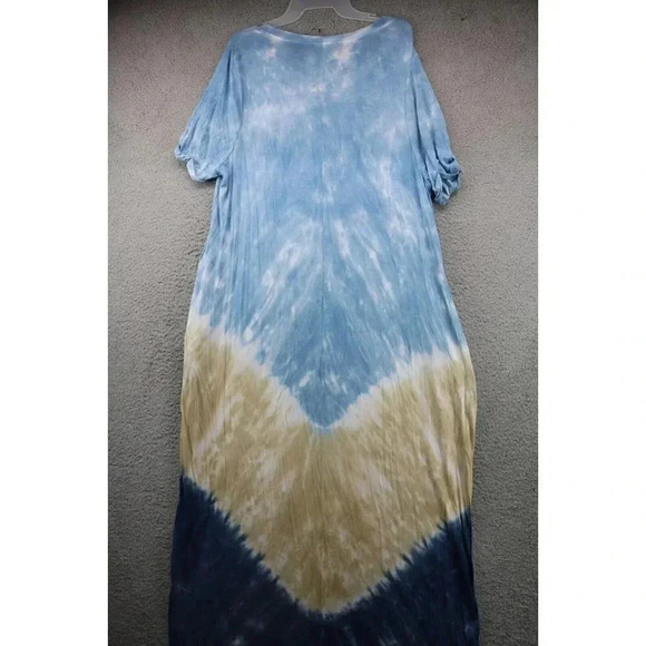 Lane Bryant Tye Dye Maxi Dress-Jersey Knit-14-16W-Pockets-Rayon-Soft - Picture 7 of 8